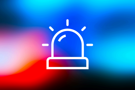 Symbol einer Sirene auf buntem Hintergrund